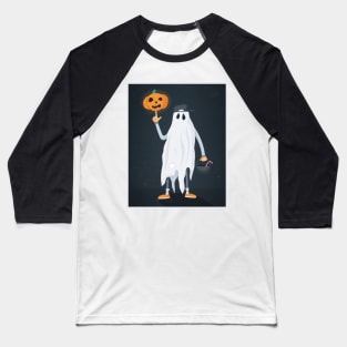 Ghost men with pumpkin head and candies Baseball T-Shirt